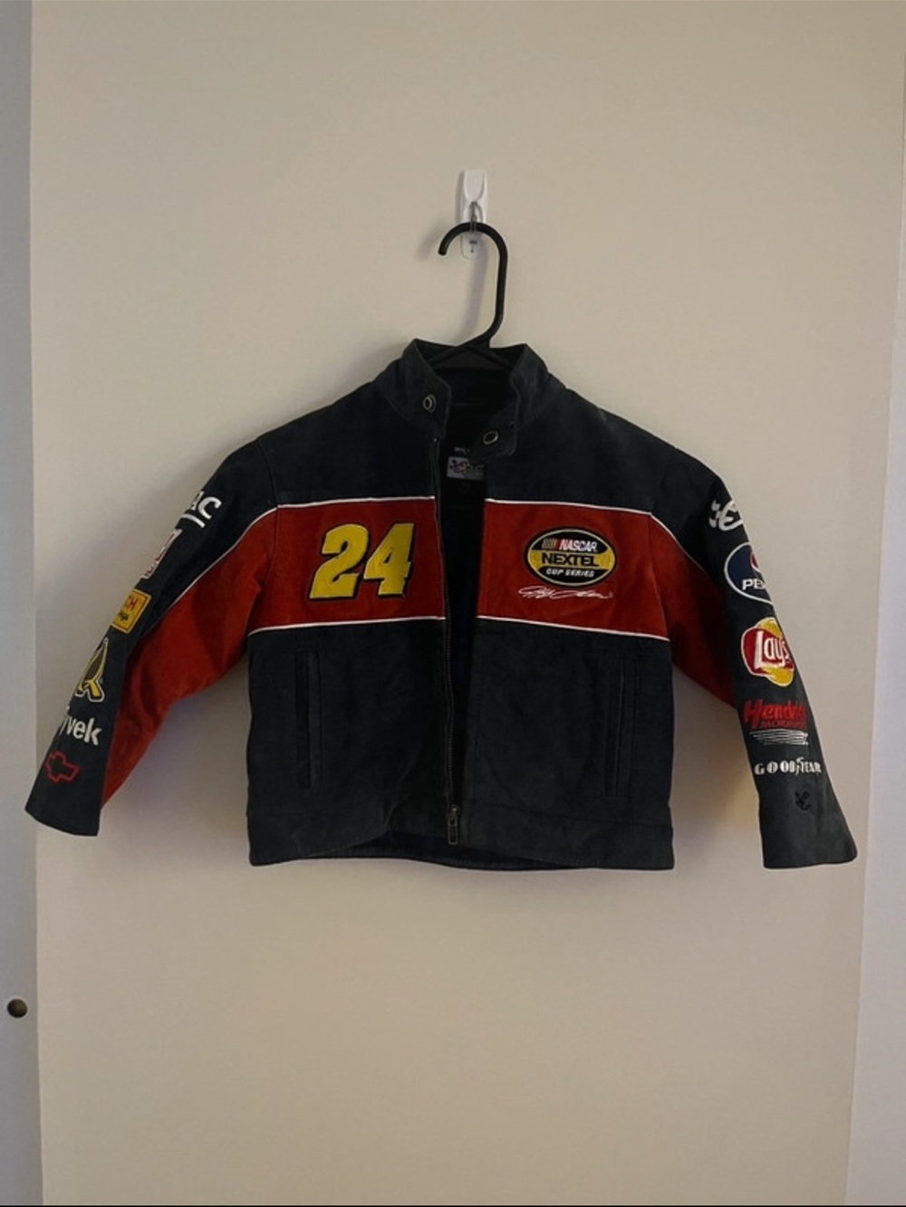 Vintage Wilson’s Leather Kids Leather NASCAR Jacket Size XS Jeff Gordon #24